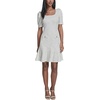 image:imageKarl Lagerfeld Womens Puff Sleeve Swaure Neck Flounce Tweed Aline Mini DressGreen Multi
