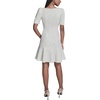 image:imageKarl Lagerfeld Womens Puff Sleeve Swaure Neck Flounce Tweed Aline Mini DressGreen Multi