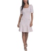 image:imageKarl Lagerfeld Womens Puff Sleeve Swaure Neck Flounce Tweed Aline Mini DressPink Multi