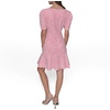 image:imageKarl Lagerfeld Womens Puff Sleeve Swaure Neck Flounce Tweed Aline Mini DressPink SherbertSoft White