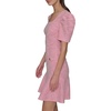 image:imageKarl Lagerfeld Womens Puff Sleeve Swaure Neck Flounce Tweed Aline Mini DressPink SherbertSoft White