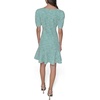 image:imageKarl Lagerfeld Womens Puff Sleeve Swaure Neck Flounce Tweed Aline Mini DressVivid GreenSoft White