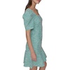image:imageKarl Lagerfeld Womens Puff Sleeve Swaure Neck Flounce Tweed Aline Mini DressVivid GreenSoft White