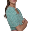 image:imageKarl Lagerfeld Womens Puff Sleeve Swaure Neck Flounce Tweed Aline Mini DressVivid GreenSoft White