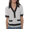 image:imageKarl Lagerfeld Womens Pull on V Neck Comfortable SweaterSoft WhiteBlack