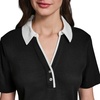 image:imageKarl Lagerfeld Womens Rosette Buttons Comfortable Lightweight BlouseBlack