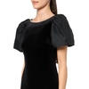 image:imageKarl Lagerfeld Womens Round Neck Taffeta Puff Sleeve Stretch Velvet Body Sheath DressBlack