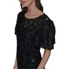 image:imageKarl Lagerfeld Womens Ruffle Crew Neck Lace TopBlack