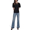 image:imageKarl Lagerfeld Womens Ruffle Crew Neck Lace TopBlack