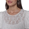 image:imageKarl Lagerfeld Womens Ruffle Crew Neck Lace TopWhite