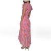 image:imageKarl Lagerfeld Womens Ruffle Sleeved Midi Printed High Low DressPink Sherbert Combo