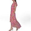 image:imageKarl Lagerfeld Womens Ruffle Sleeved Midi Printed High Low DressPink Sherbert Combo
