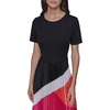 image:imageKarl Lagerfeld Womens Scoop Neck Short Sleeve Soft TShirtBlackFuschia Multi