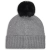 image:imageKarl Lagerfeld Womens Sequin Knit Faux Fur Pom BeanieHeather Granite