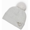image:imageKarl Lagerfeld Womens Sequin Knit Faux Fur Pom BeanieIvory