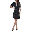 image:imageKarl Lagerfeld Womens Short Puff Sleeve Bow Detailed Neck Aline Mini DressBlack