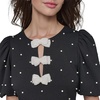 image:imageKarl Lagerfeld Womens Short Puff Sleeve Bow Detailed Neck Aline Mini DressBlack