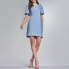 image:imageKarl Lagerfeld Womens Short Puff Sleeve Bow Detailed Neck Aline Mini DressLight Blue Multi
