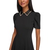 image:imageKarl Lagerfeld Womens Short Puff Sleeve Embellished Collar Aline Mini DressBlack