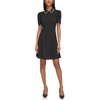 image:imageKarl Lagerfeld Womens Short Puff Sleeve Embellished Collar Aline Mini DressBlack