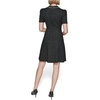image:imageKarl Lagerfeld Womens Short Puff Sleeve Embellished Collar Aline Mini DressBlackSilver