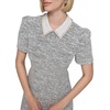 image:imageKarl Lagerfeld Womens Short Puff Sleeve Embellished Collar Aline Mini DressSoft WhiteBlack