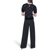 image:imageKarl Lagerfeld Womens Short Sleeve Collared Neck Puff Sleeve Logo SweaterBlack
