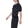 image:imageKarl Lagerfeld Womens Short Sleeve Collared Neck Puff Sleeve Logo SweaterBlack