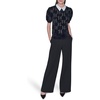 image:imageKarl Lagerfeld Womens Short Sleeve Collared Neck Puff Sleeve Logo SweaterBlack