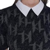 image:imageKarl Lagerfeld Womens Short Sleeve Collared Neck Puff Sleeve Logo SweaterBlack