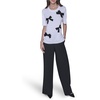 image:imageKarl Lagerfeld Womens Short Sleeve Crew Neck 3D Bows SweaterSoft WhiteBlack