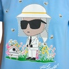 image:imageKarl Lagerfeld Womens Short Sleeve Crew Neck Bee Logo TShirtSky Blue