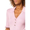 image:imageKarl Lagerfeld Womens Short Sleeve Delicate Sweater with Ruffle DetailingParis Pink