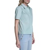 image:imageKarl Lagerfeld Womens Short Sleeve Gold Bead Collar Button Down Solid Cropped BlouseFresh Mint