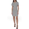 image:imageKarl Lagerfeld Womens Short Sleeve Gold Button Up Knit Sheath Mini DressBlackSoft White