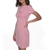image:imageKarl Lagerfeld Womens Short Sleeve Gold Button Up Knit Sheath Mini DressPink SherbertSoft White