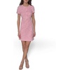 image:imageKarl Lagerfeld Womens Short Sleeve Gold Button Up Knit Sheath Mini DressPink SherbertSoft White