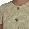 image:imageKarl Lagerfeld Womens Short Sleeve Gold Button Up Knit Sheath Mini DressTea GreenSoft White