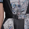 image:imageKarl Lagerfeld Womens Short Sleeve Hanky Hem Tie Waist Printed Twill Midi DressBlackBirch Multi