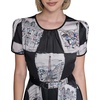 image:imageKarl Lagerfeld Womens Short Sleeve Hanky Hem Tie Waist Printed Twill Midi DressBlackBirch Multi