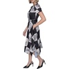 image:imageKarl Lagerfeld Womens Short Sleeve Hanky Hem Tie Waist Printed Twill Midi DressBlackBirch Multi