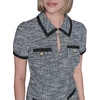 image:imageKarl Lagerfeld Womens Short Sleeve Keyhole Neckline Knit Tweed DressBeacon BlueDark Teal Multi