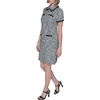 image:imageKarl Lagerfeld Womens Short Sleeve Keyhole Neckline Knit Tweed DressBeacon BlueDark Teal Multi