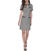 image:imageKarl Lagerfeld Womens Short Sleeve Keyhole Neckline Knit Tweed DressCarnelianChocolate Multi