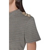 image:imageKarl Lagerfeld Womens Short Sleeve Mock Neck Sheath Mini DressBrown Multi
