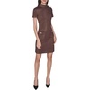 image:imageKarl Lagerfeld Womens Short Sleeve Mock Neck Sheath Mini DressChocolate