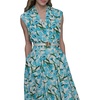 image:imageKarl Lagerfeld Womens Short Sleeve Multifunctional Shirt DressBlue Hydrangea Combo