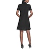 image:imageKarl Lagerfeld Womens Short Sleeve Notch Collar Scuba Crepe Blazer Dress with Flounce HemBlack