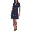 image:imageKarl Lagerfeld Womens Short Sleeve Notch Collar Scuba Crepe Blazer Dress with Flounce HemMarine
