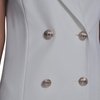 image:imageKarl Lagerfeld Womens Short Sleeve Notch Collar Scuba Crepe Blazer Dress with Flounce HemSoft White